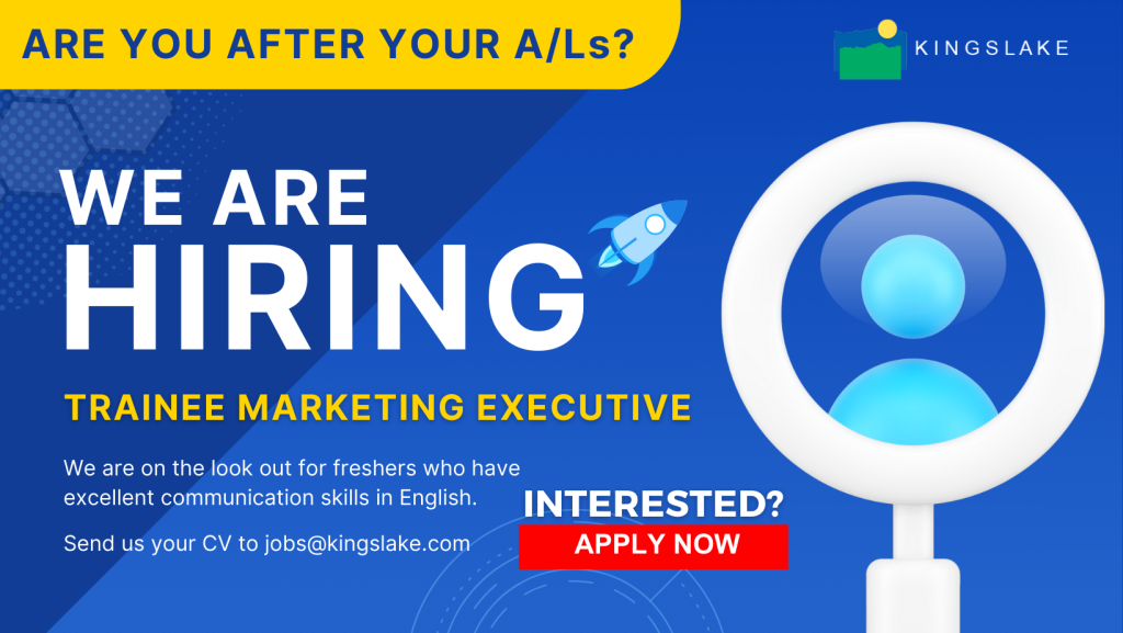 image of a job poster for a Trainee Marketing Executive vacancy